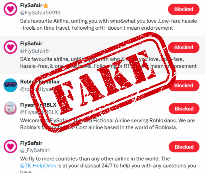 flight booking scams South Africa